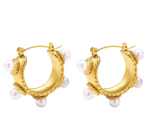 Radiant Pearl Hoops - Image 3