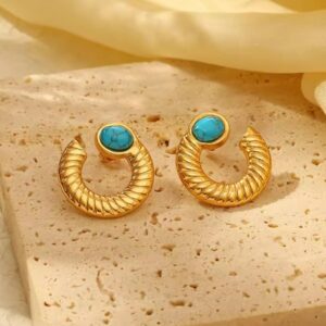 Gold Turquoise Earrings