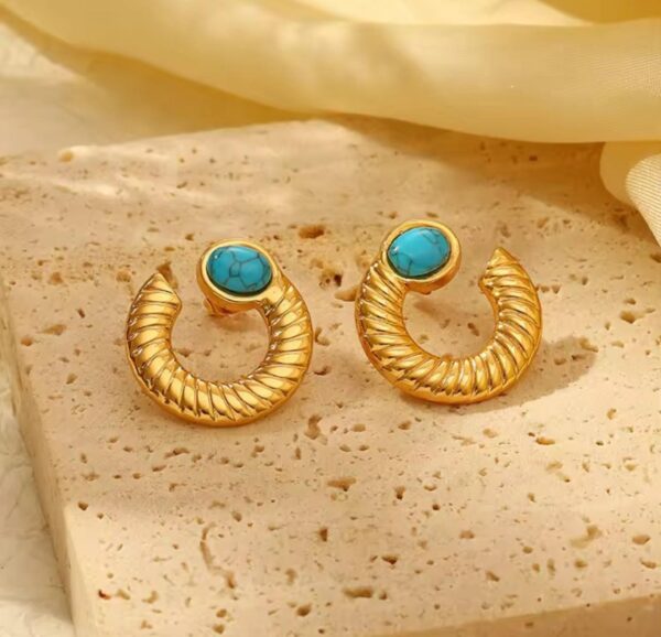 Gold Turquoise Earrings
