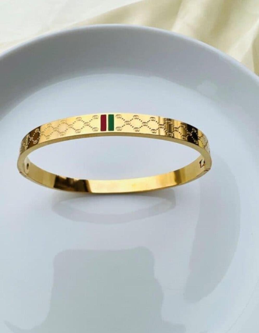 Gold monogram Bangle Openable - Image 3