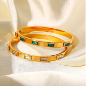 Elegant Gold Stone Bangle