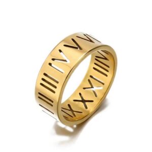 Gold numeral ring