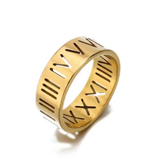 Gold numeral ring